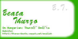 beata thurzo business card